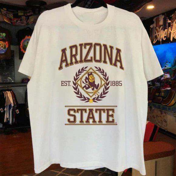 Vintage 1885 Arizona State Sun Devils Est Logo Arizona Shirt - Picture 1 of 4